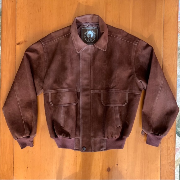 Brown Nubuck Bomber Jacket - Picture 1 of 7